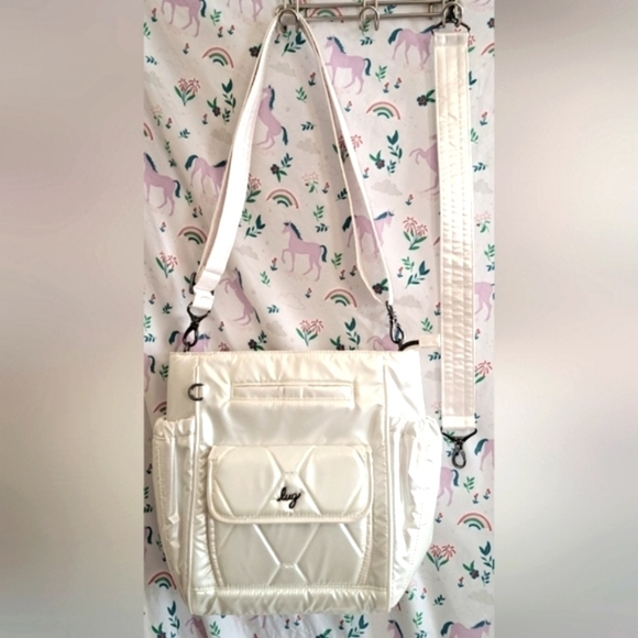 lug Handbags - NWOT Lug Toss Opal Neutral White Multi Compartment Crossbody Purse Bag